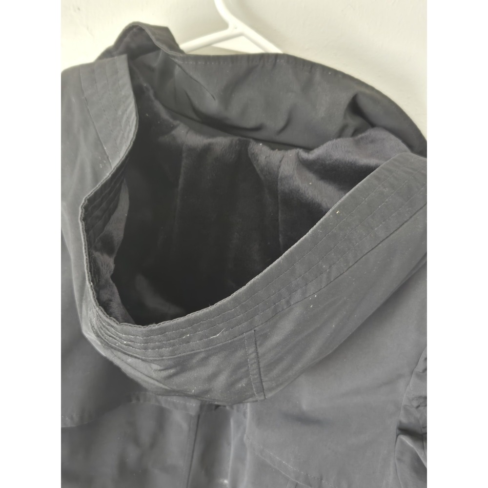 Fleet Street Ltd Black Rain Resistant Trench Coat Jacket Polyester Women's Med - Picture 12 of 16